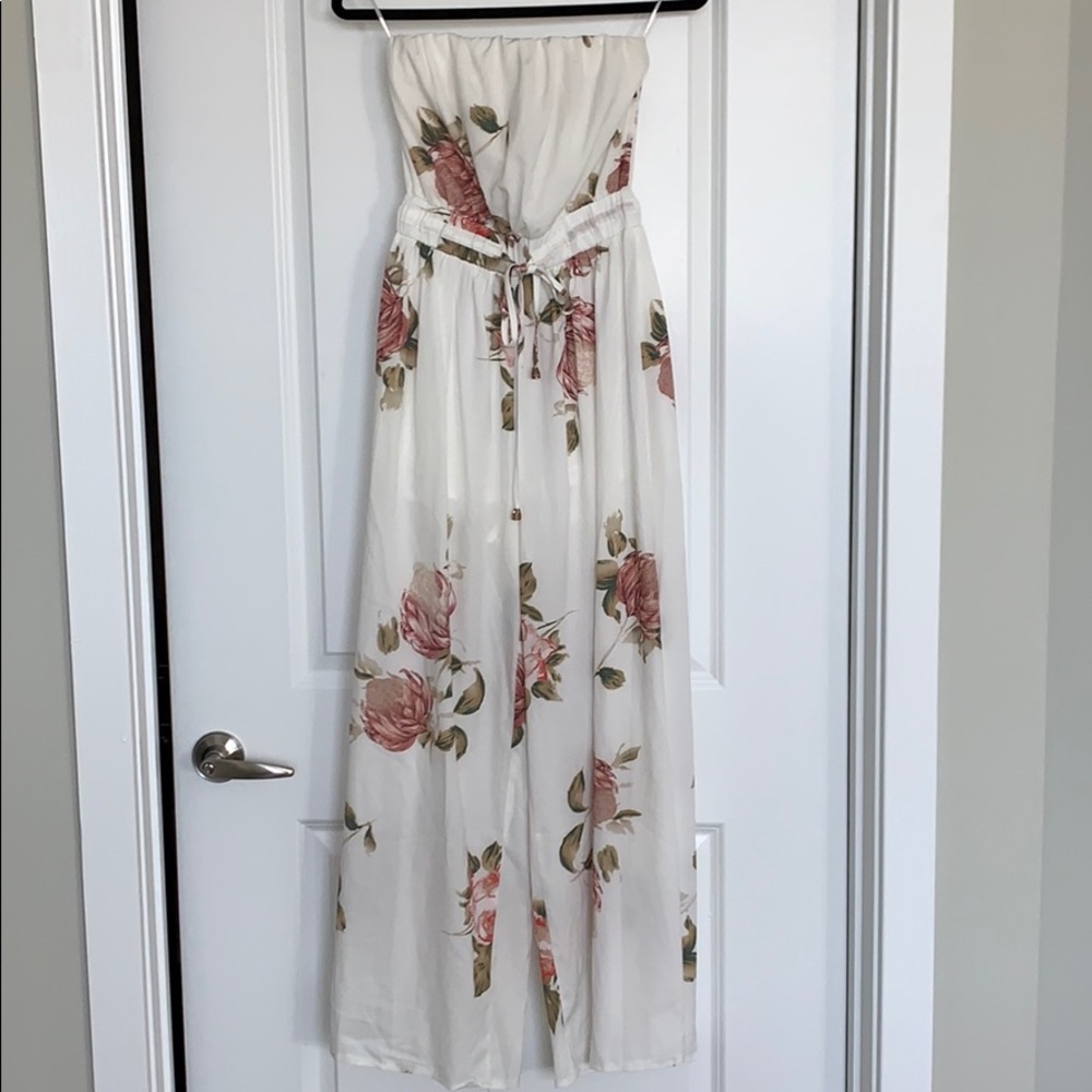 White floral jumpsuit